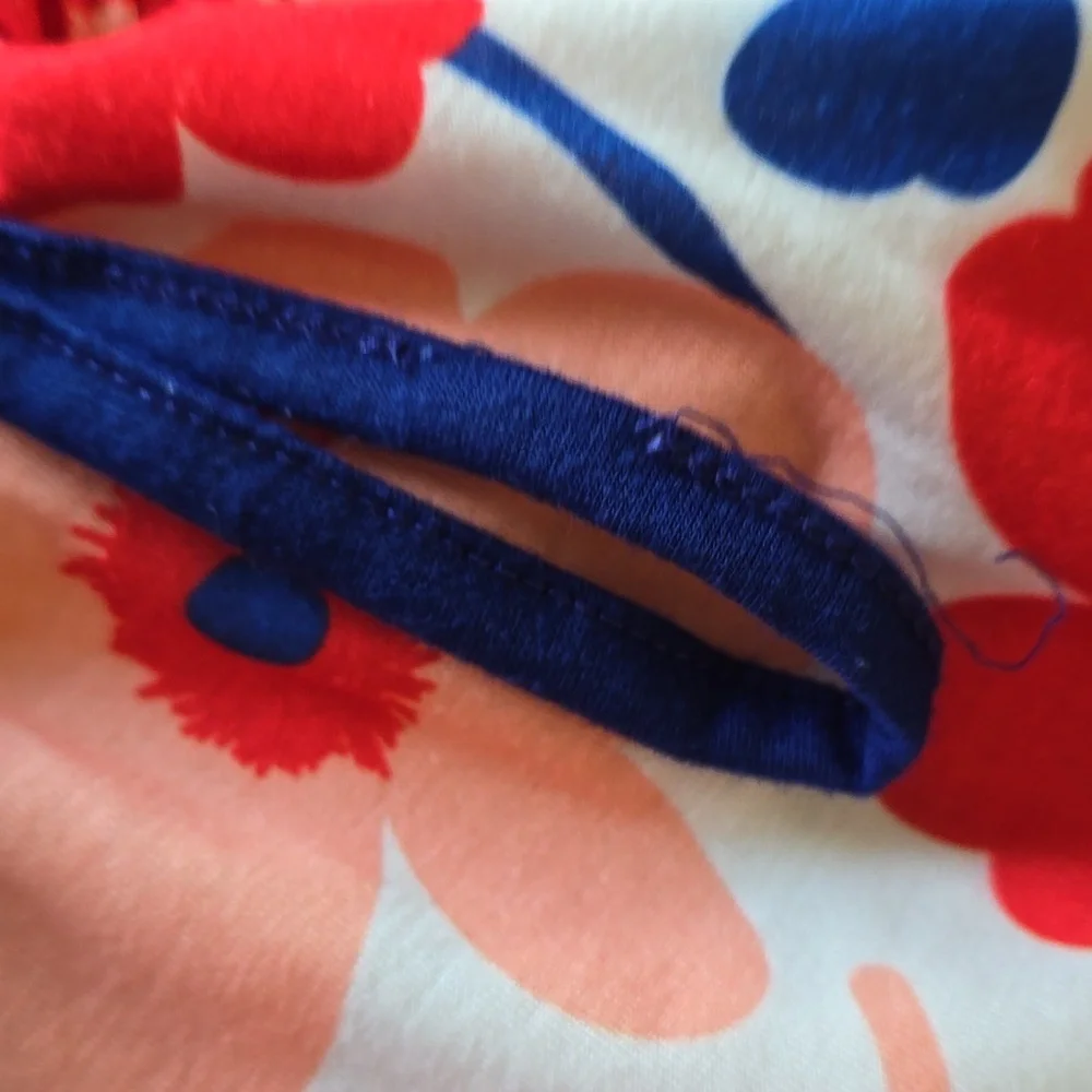 Sunshine Swing Floral Sleeveless Dress with Red and Blue Accents - Picture 6 of 10